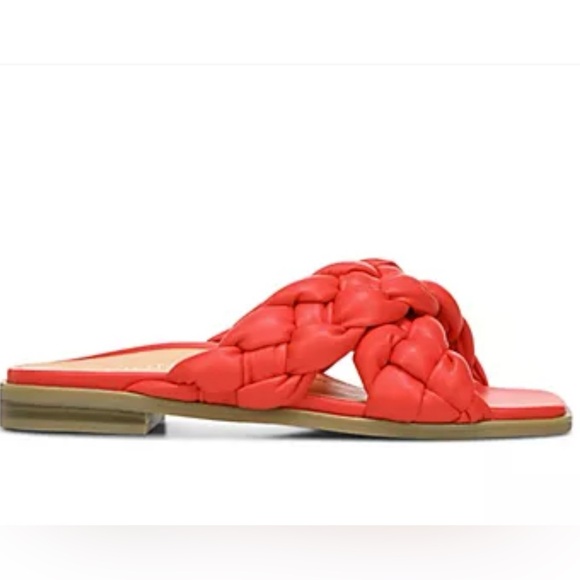 Vionic Braided Cross Strap Slides Kalina color Poppy size 11 - Picture 3 of 7